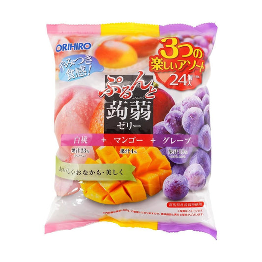 Gelatinas de Konjac: Durazno, Mango y Uva