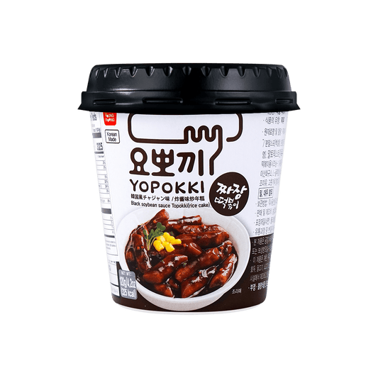 Tteokbokki Jjajang Instantáneo: Rice Cakes (Frijol Negro)
